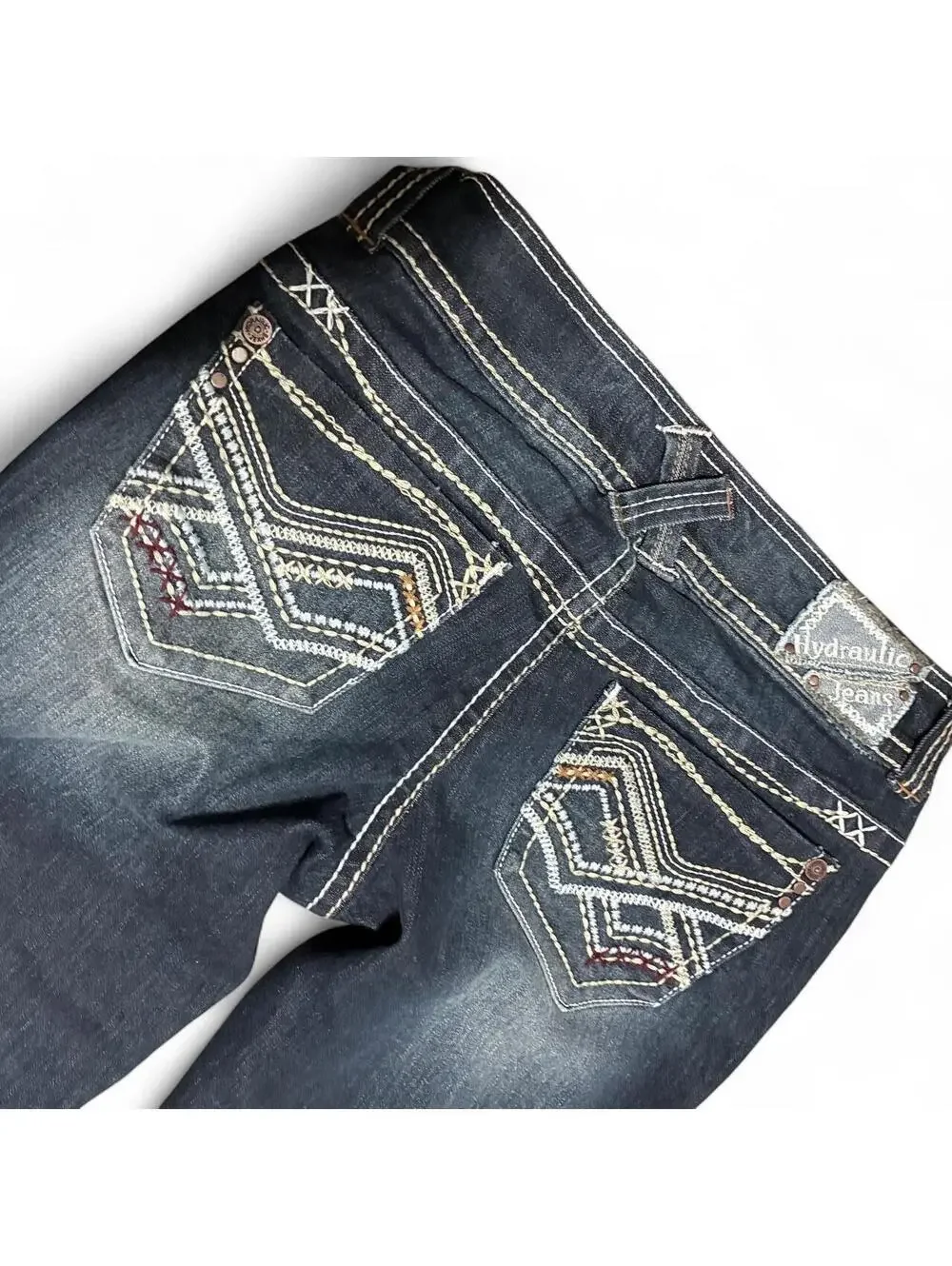 Hydraulic Y2K Double Button Bootcut Jeans Dark Wash Low Rise Size 3/4